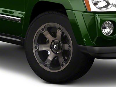 Fuel Wheels Beast Matte Black Machined Wheel; 18x9; -12mm Offset (05-10 Jeep Grand Cherokee WK)