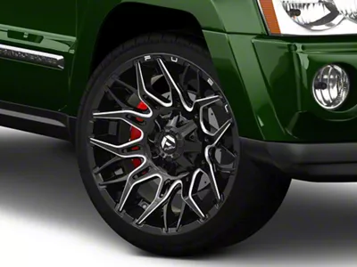 Fuel Wheels Twitch Glossy Black Milled Wheel; 22x10; -18mm Offset (05-10 Jeep Grand Cherokee WK)