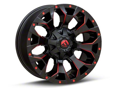 Fuel Wheels Assault Matte Black Red Milled Wheel; 18x9; 1mm Offset (11-21 Jeep Grand Cherokee WK2)
