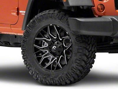 Fuel Wheels Twitch Glossy Black Milled Wheel; 20x10; -18mm Offset (93-98 Jeep Grand Cherokee ZJ)