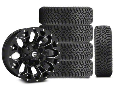 17x9 Fuel Wheels Assault & 33in Atturo All-Terrain Trail Blade X/T Tire Package; Set of 5 (18-25 Jeep Wrangler JL)