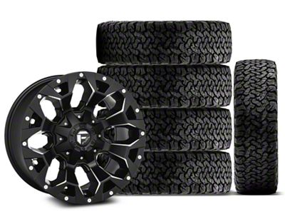 17x9 Fuel Wheels Assault & 35in BF Goodrich All-Terrain T/A KO Tire Package; Set of 5 (18-25 Jeep Wrangler JL)