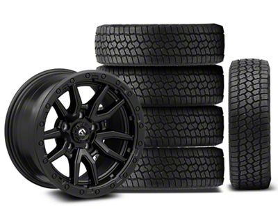 17x9 Fuel Wheels Rebel & 33in Milestar All-Terrain Patagonia AT/R Tire Package; Set of 5 (18-25 Jeep Wrangler JL)