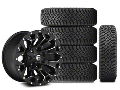17x9 Fuel Wheels Assault & 35in Atturo All-Terrain Trail Blade X/T Tire Package; Set of 5 (18-25 Jeep Wrangler JL)