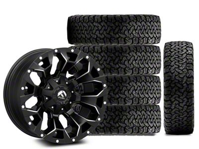 18x9 Fuel Wheels Assault & 35in BF Goodrich All-Terrain T/A KO Tire Package; Set of 5 (18-25 Jeep Wrangler JL)