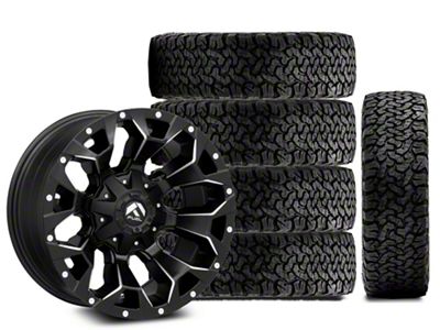 18x9 Fuel Wheels Assault & 33in BF Goodrich All-Terrain T/A KO Tire Package; Set of 5 (07-18 Jeep Wrangler JK)