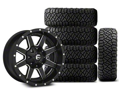 18x9 Fuel Wheels Maverick & 35in NITTO All-Terrain Ridge Grappler A/T Tire Package; Set of 5 (18-25 Jeep Wrangler JL)