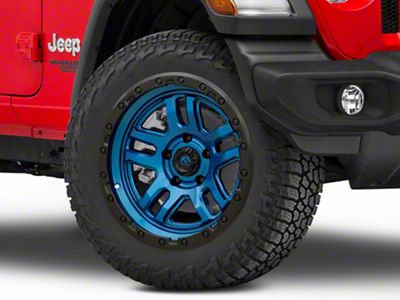 Fuel Wheels Ammo Gloss Blue with Black Bead Ring Wheel; 20x10; -18mm Offset (18-25 Jeep Wrangler JL)