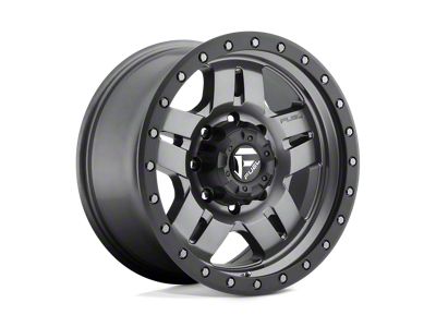 Fuel Wheels Anza Matte Gunmetal with Black Bead Ring Wheel; 20x10; -18mm Offset (18-25 Jeep Wrangler JL)