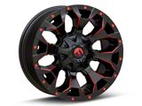 Fuel Wheels Assault Matte Black Red Milled Wheel; 17x9; -12mm Offset (87-95 Jeep Wrangler YJ)