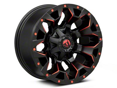 Fuel Wheels Assault Matte Black Red Milled Wheel; 17x9; 1mm Offset (87-95 Jeep Wrangler YJ)