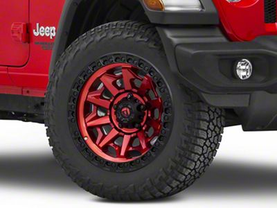 Fuel Wheels Covert Candy Red with Black Bead Ring Wheel; 20x10; -18mm Offset (18-25 Jeep Wrangler JL)