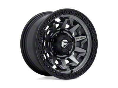 Fuel Wheels Covert Matte Gunmetal with Black Bead Ring Wheel; 15x8; -12mm Offset (76-86 Jeep CJ7)