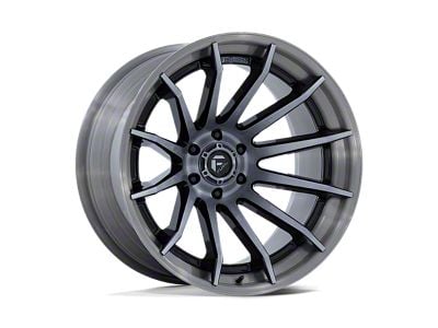 Fuel Wheels Fusion Forged Burn Gloss Black Brushed Dark Tinted Clear Wheel; 24x12; -44mm Offset (18-25 Jeep Wrangler JL)