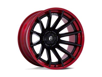 Fuel Wheels Fusion Forged Burn Matte Black with Candy Red Lip Wheel; 22x12; -44mm Offset (18-25 Jeep Wrangler JL)