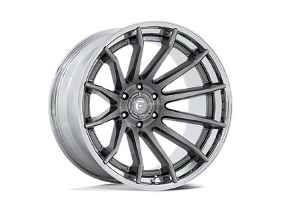 Fuel Wheels Fusion Forged Burn Platinum with Chrome Lip Wheel; 24x12; -44mm Offset (18-25 Jeep Wrangler JL)