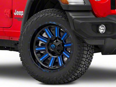 Fuel Wheels Hardline Gloss Black with Blue Tinted Clear Wheel; 20x10; -18mm Offset (18-25 Jeep Wrangler JL)