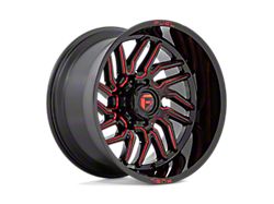 Fuel Wheels Hurricane Gloss Black Milled with Red Tint Wheel; 22x12; -44mm Offset (18-25 Jeep Wrangler JL)