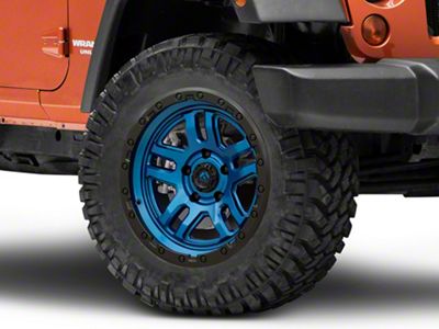 Fuel Wheels Ammo Gloss Blue with Black Bead Ring Wheel; 20x10; -18mm Offset (07-18 Jeep Wrangler JK)