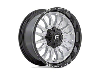 Fuel Wheels Arc Silver Brushed Face with Milled Black Lip Wheel; 22x12; -44mm Offset (07-18 Jeep Wrangler JK)