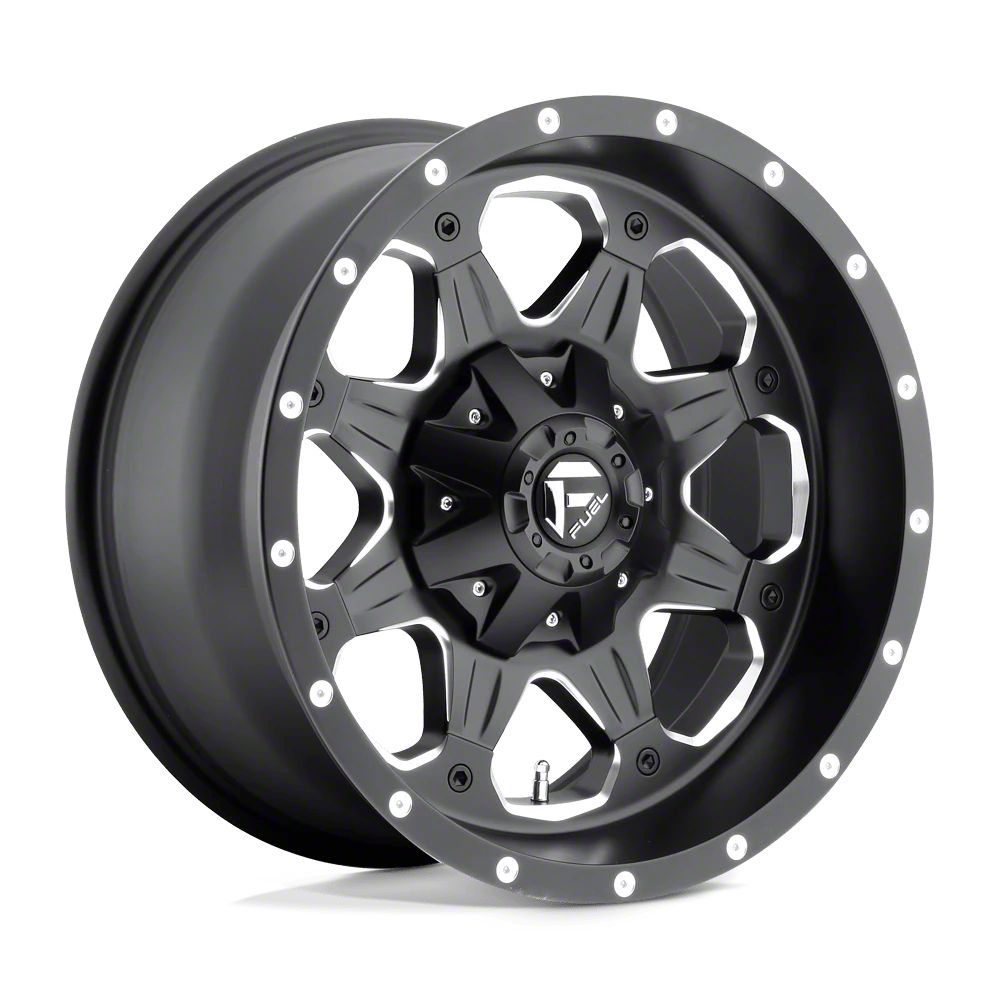 Fuel Wheels Jeep Wrangler Boost Matte Black Milled Wheel; 17x9; -12mm ...