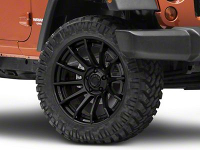 Fuel Wheels Fusion Forged Burn Matte Black with Gloss Black Lip Wheel; 22x10; -18mm Offset (07-18 Jeep Wrangler JK)