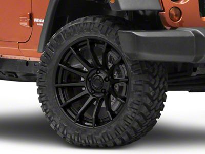 Fuel Wheels Fusion Forged Burn Matte Black with Gloss Black Lip Wheel; 24x12; -44mm Offset (07-18 Jeep Wrangler JK)
