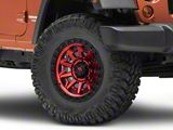 Fuel Wheels Covert Candy Red with Black Bead Ring Wheel; 17x9; 1mm Offset (07-18 Jeep Wrangler JK)