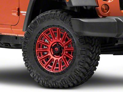 Fuel Wheels Cycle Candy Red with Black Ring Wheel; 20x9; 1mm Offset (07-18 Jeep Wrangler JK)
