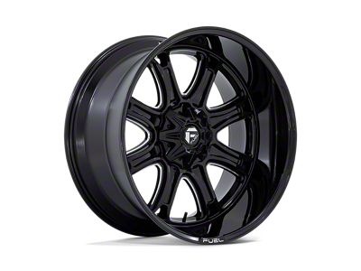 Fuel Wheels Darkstar Gloss Black Milled Wheel; 22x10; 10mm Offset (07-18 Jeep Wrangler JK)