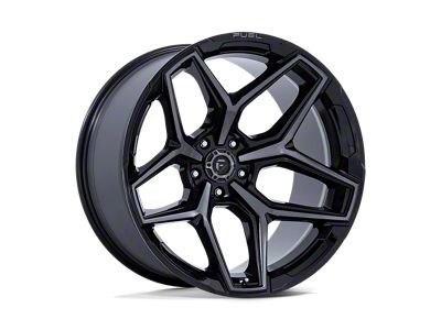 Fuel Wheels Flux Gloss Black Brushed Face with Gray Tint Wheel; 17x9; 1mm Offset (07-18 Jeep Wrangler JK)