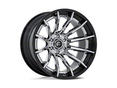 Fuel Wheels Fusion Forged Burn Chrome with Gloss Black Lip Wheel; 22x12; -44mm Offset (07-18 Jeep Wrangler JK)