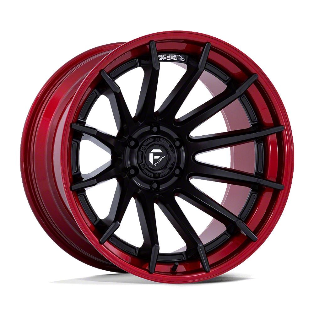 【18％OFF】 Candy with Black Matte Burn Forged Fusion Wheels Fuel Red JK) Wrangler Jeep (07-18 Offset -44mm  22x12; Wheel; Lip スキー