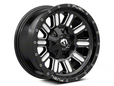 Fuel Wheels Hardline Gloss Black Milled Wheel; 18x9; -12mm Offset (07-18 Jeep Wrangler JK)