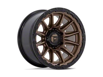 Fuel Wheels Piston Matte Bronze with Gloss Black Lip Wheel; 17x9; -12mm Offset (07-18 Jeep Wrangler JK)