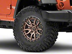 Fuel Wheels Rebel Matte Bronze with Black Bead Ring Wheel; 17x9; -12mm Offset (07-18 Jeep Wrangler JK)
