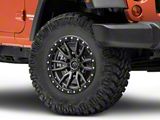 Fuel Wheels Rebel Matte Gunmetal with Black Bead Ring Wheel; 17x9; -12mm Offset (07-18 Jeep Wrangler JK)
