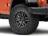 Fuel Wheels Rebel Matte Gunmetal with Black Bead Ring Wheel; 18x9; -12mm Offset (07-18 Jeep Wrangler JK)