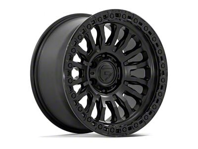 Fuel Wheels Rincon Matte Black with Gloss Black Lip Wheel; 17x9; -12mm Offset (07-18 Jeep Wrangler JK)
