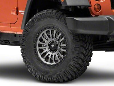 Fuel Wheels Rincon Matte Gunmetal with Black Ring Wheel; 17x9; -12mm Offset (07-18 Jeep Wrangler JK)