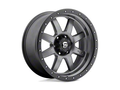 Fuel Wheels Trophy Matte Gunmetal with Black Bead Ring Wheel; 18x10; -24mm Offset (07-18 Jeep Wrangler JK)