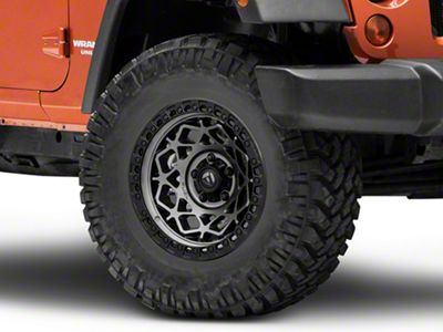Fuel Wheels Unit Matte Gunmetal with Matte Black Ring Wheel; 17x9; -12mm Offset (07-18 Jeep Wrangler JK)