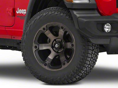 Fuel Wheels Beast Matte Black Machined Wheel; 18x9; -12mm Offset (18-25 Jeep Wrangler JL)