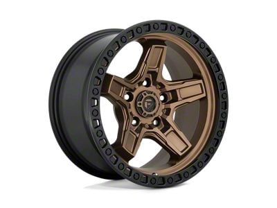 Fuel Wheels Kicker Matte Bronze with Black Bead Ring Wheel; 17x9; -12mm Offset (18-25 Jeep Wrangler JL)