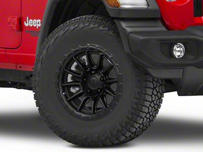 Fuel Wheels Piston Blackout Wheel; 17x9; -12mm Offset (18-25 Jeep Wrangler JL)