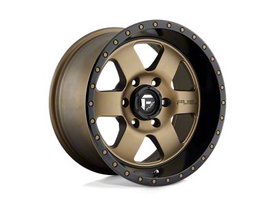 Fuel Wheels Podium Matte Bronze with Black Bead Ring Wheel; 17x9; -12mm Offset (18-25 Jeep Wrangler JL)