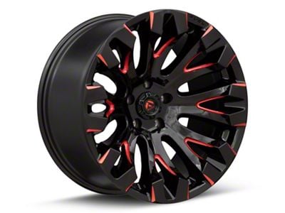 Fuel Wheels Quake Gloss Black Milled with Red Tint Wheel; 20x9; 1mm Offset (97-06 Jeep Wrangler TJ)