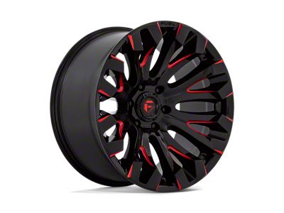 Fuel Wheels Quake Gloss Black Milled with Red Tint Wheel; 20x9; 1mm Offset (18-25 Jeep Wrangler JL)