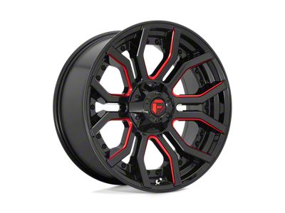 Fuel Wheels Rage Gloss Black with Red Tinted Clear Wheel; 20x10; -18mm Offset (18-25 Jeep Wrangler JL)