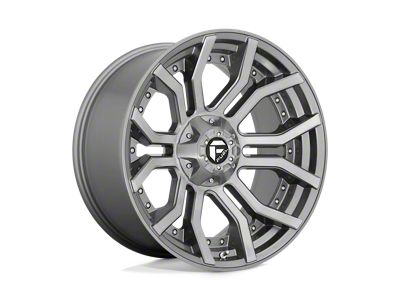 Fuel Wheels Rage Platinum Brushed Gunmetal with Tinted Clear Wheel; 22x10; -18mm Offset (18-25 Jeep Wrangler JL)